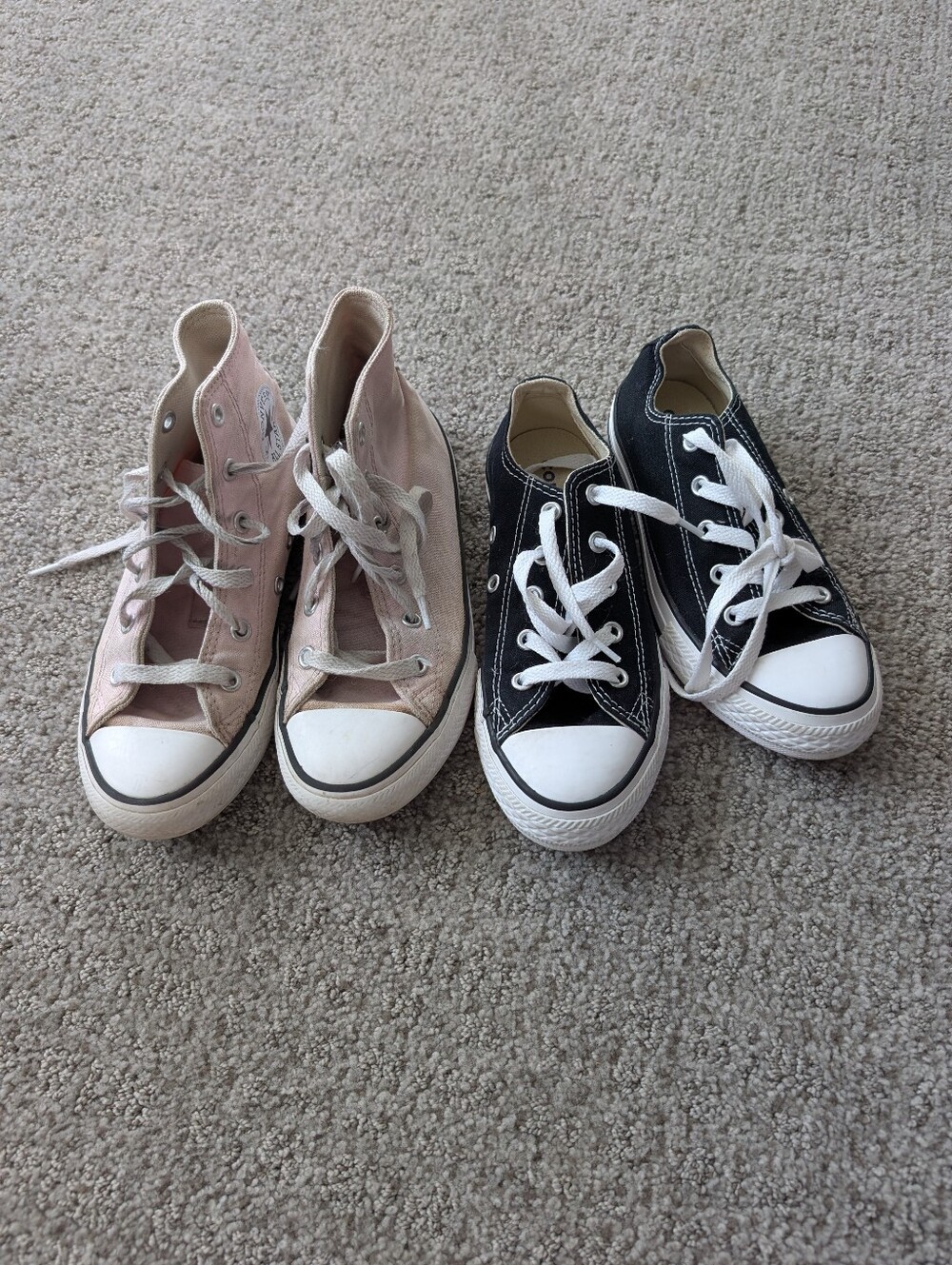 Kids Converse High-Top and Low-Top Sneakers - Pink & Black, 2 Pair